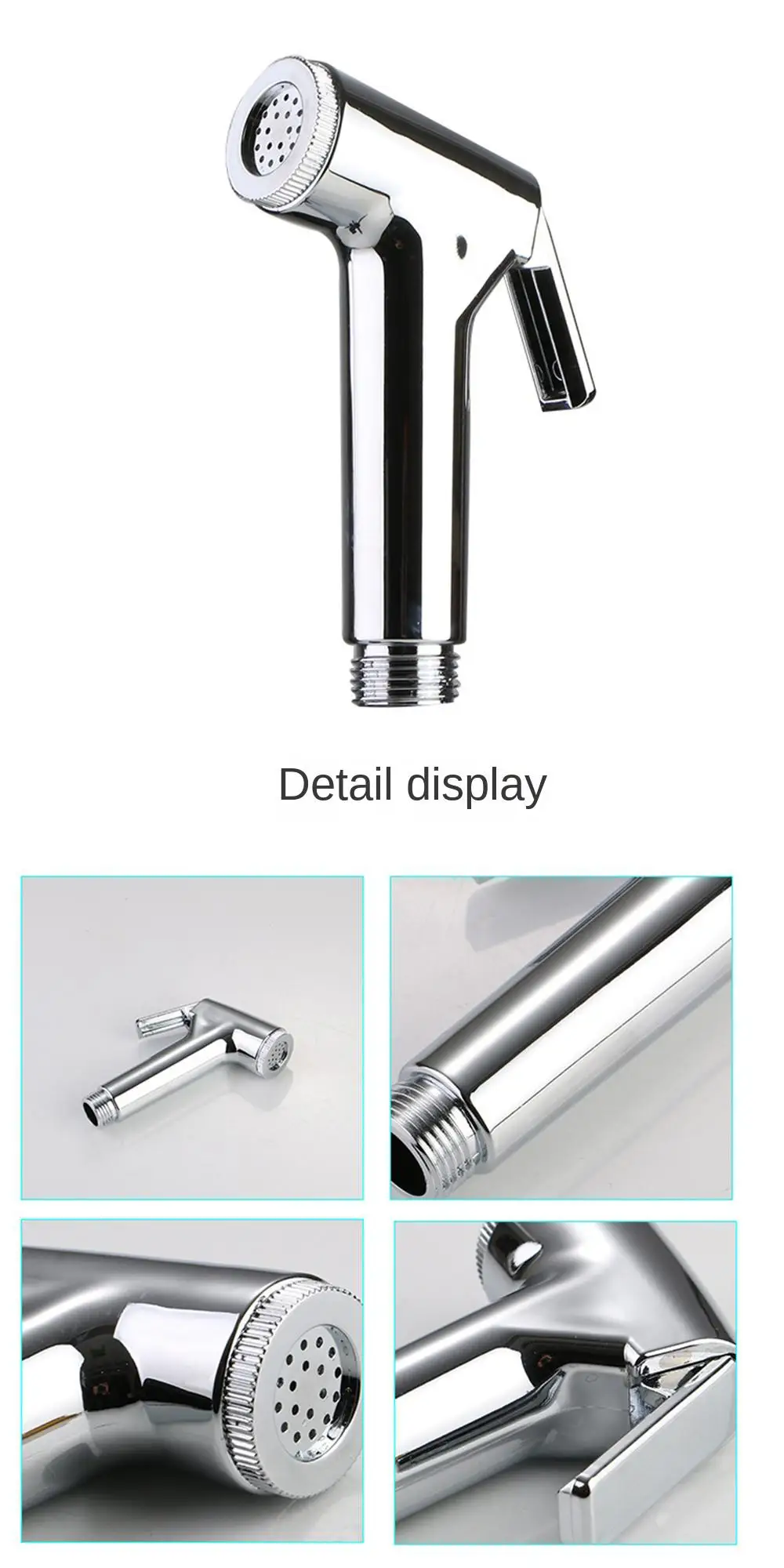 Description Picture 2 of item1/2PCS Toilet bidet Sprayer shower head silver plastic wc clean Handheld Bathroom accessories water hose spray wash Faucet anal