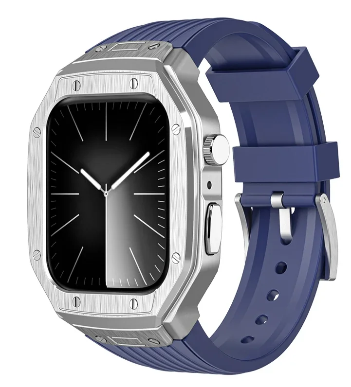 Luxury Metal Case & TPU Strap Kit for Apple Watch - Premium Replacement Accessories