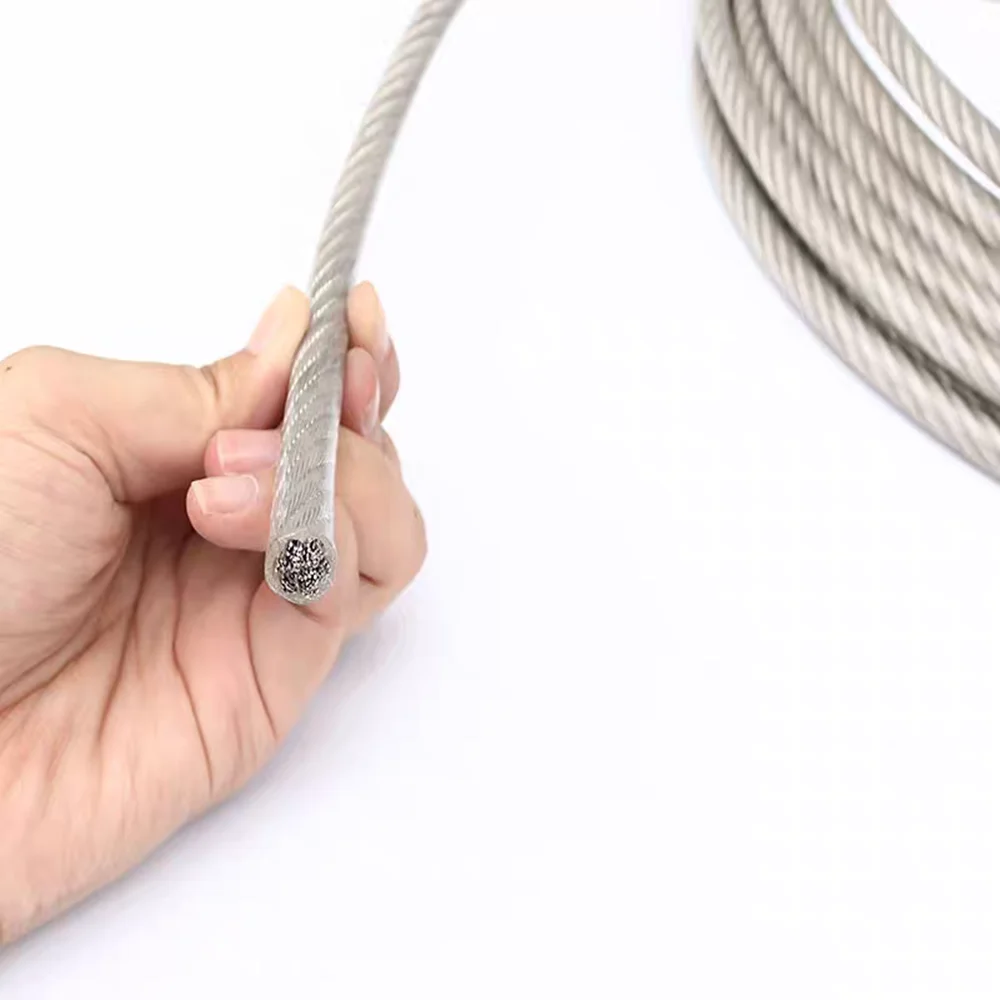PVC 304 Stainless Steel Stranded Wire Rope Soft Cable Transparent Stainless Steel Clothesline