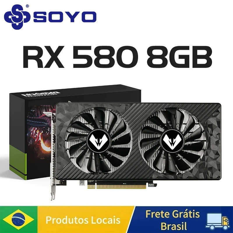 SOYO AMD Radeon RX580 8G グラフィックスカード GDDR5 ビデオカード