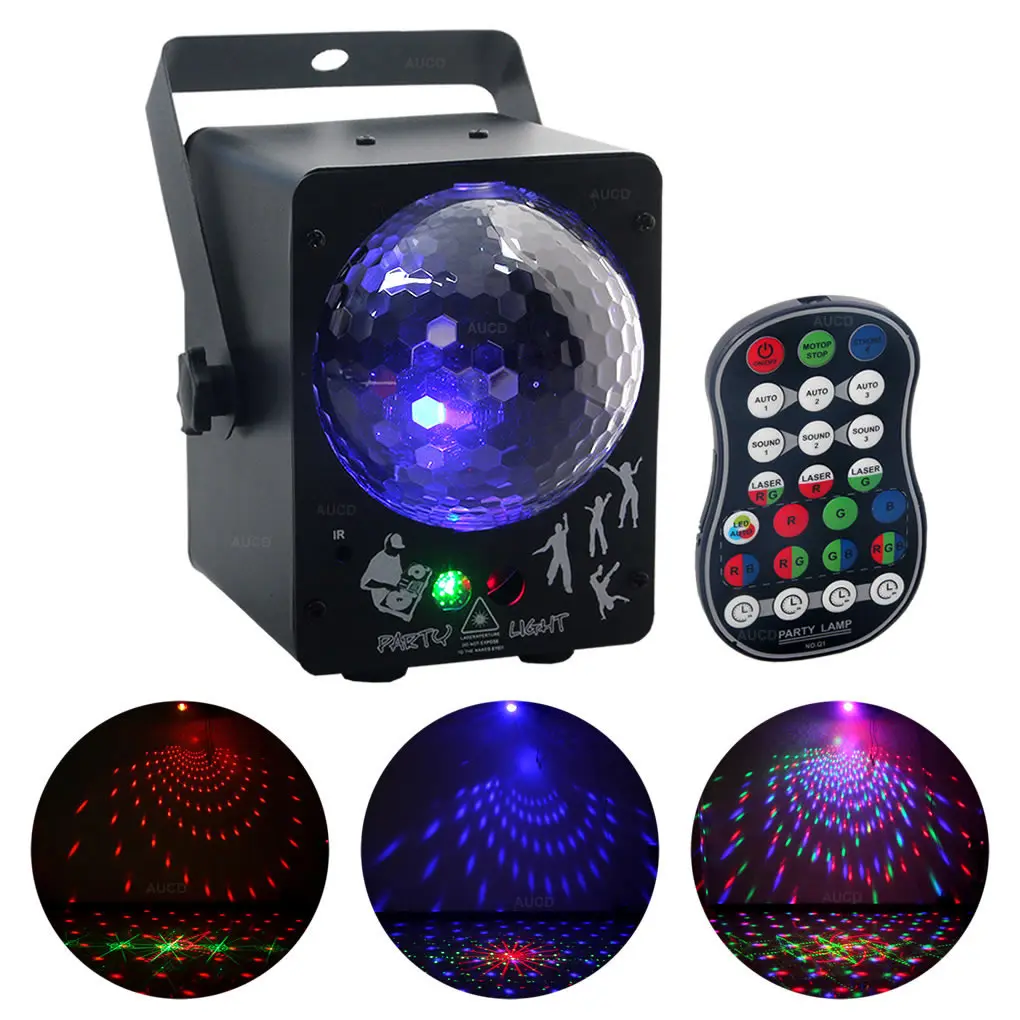 AUCD мини портативный пульт дистанционного управления RGB LED диско хрустальный шар