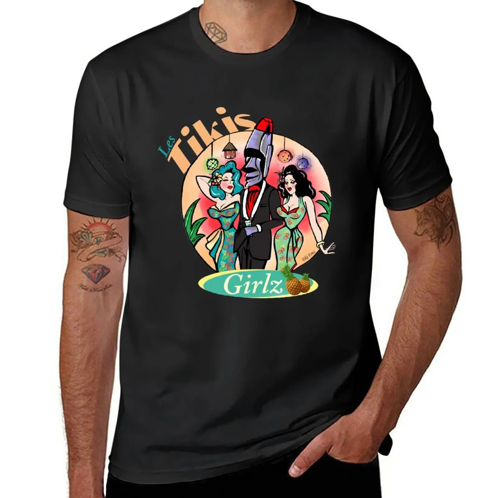 

New the girlz tikis (TIKI EMA DESIGN  All rights reserved) T-Shirt T-shirt short anime clothes plain black t shirts men