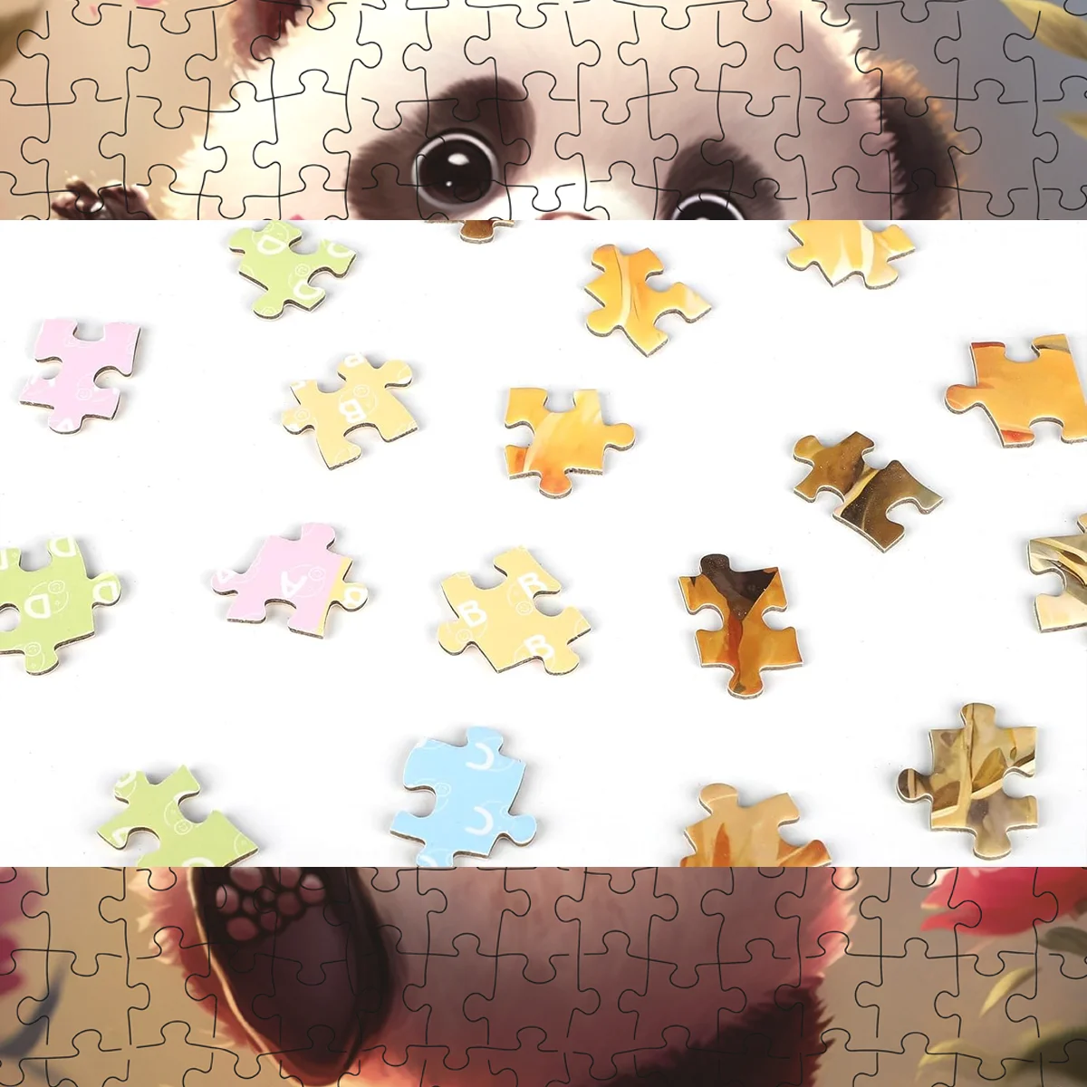 Jigsaw Puzzles for Adults/Kids 300 Pieces Families Games Toy for Home Art Decor Cute Little Panda