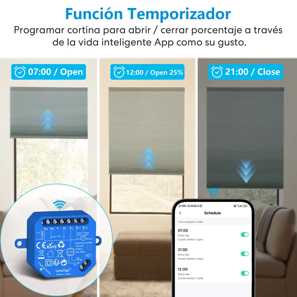 Domotizar Persianas LoraTap Interruptor WiFi Para Persianas