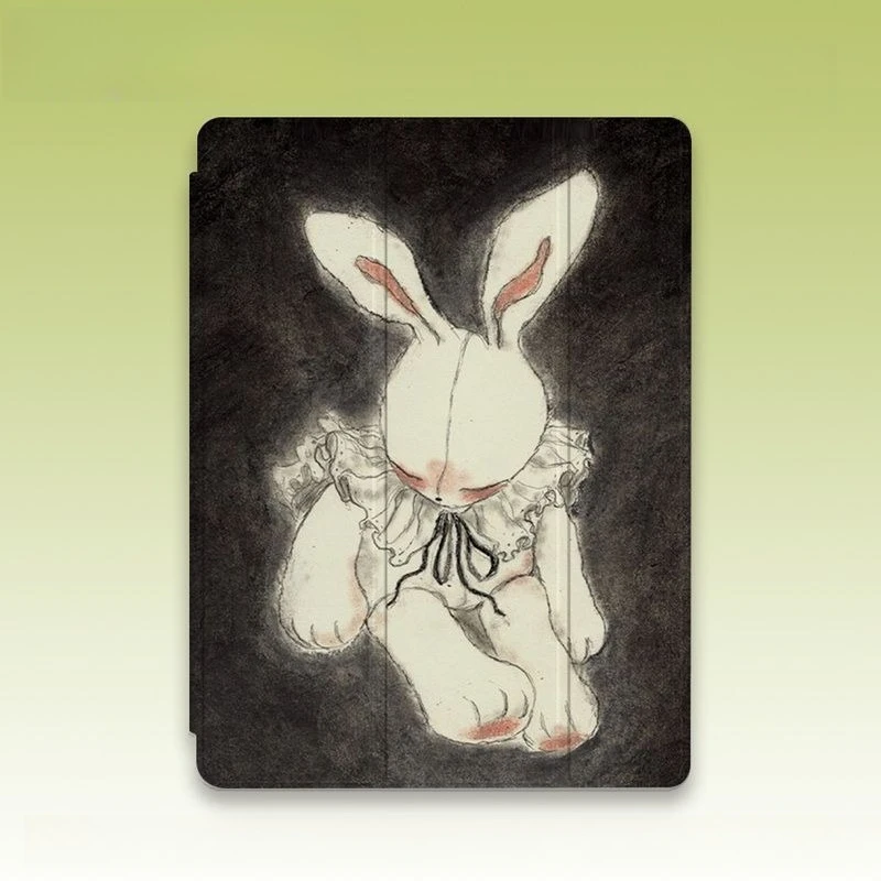 Enhanced Rabbit Pencil Slot Tablet Case with Stand & Protection Sleeve
