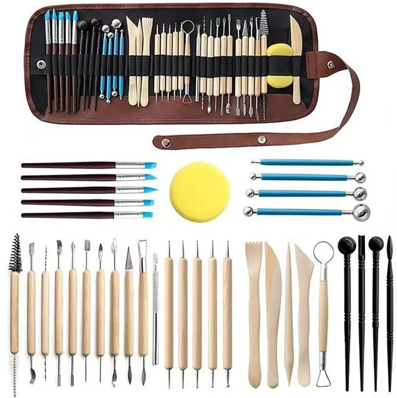 

36Pcs/set Clay Tools Set Pottery Sculpting Kit Sculpt Smoothing Wax Carving Ceramic Tools Polymer Shapers Modeling Shaping Tool