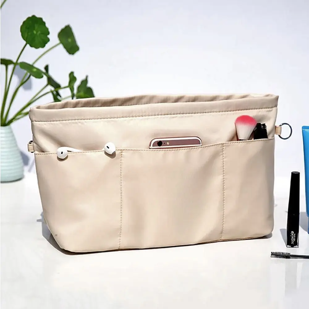 1Pcs New Storage Bags Insert Cosmetic Bag Felt with Zipped Top Linner Bag Portable Multi-Pocket Women Handbag Organizer Purse