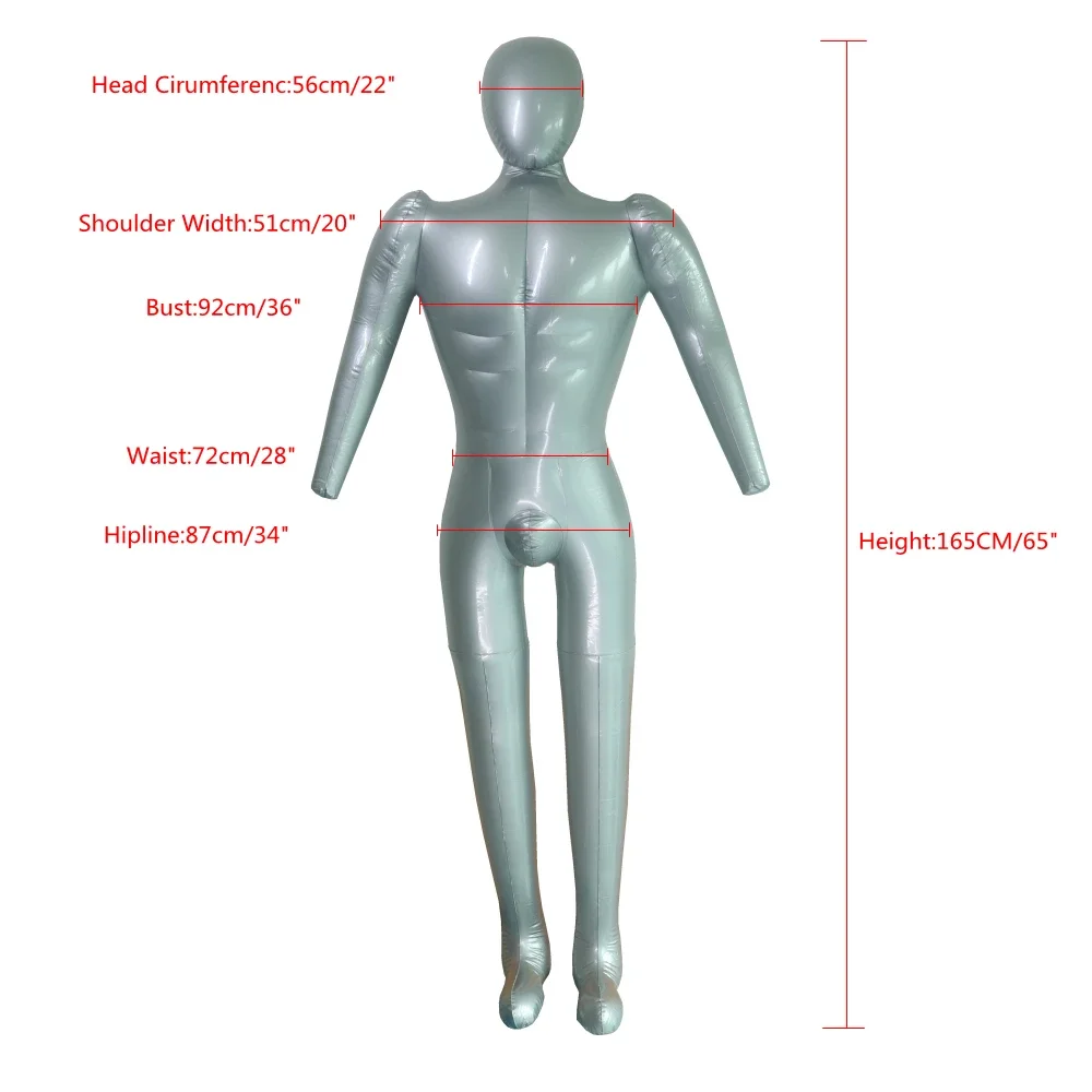 Nuovo uomo intero corpo con braccio manichino gonfiabile moda modello di torso fittizio - immagine 2