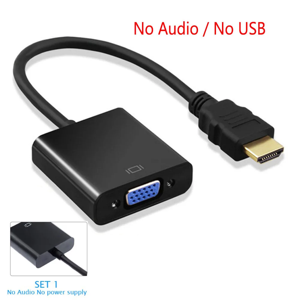 LEETOFISI VGA to HDMI Adapter Converter with Audio Chinese packaging boxes  are handled at low prices Three-year warranty - AliExpress