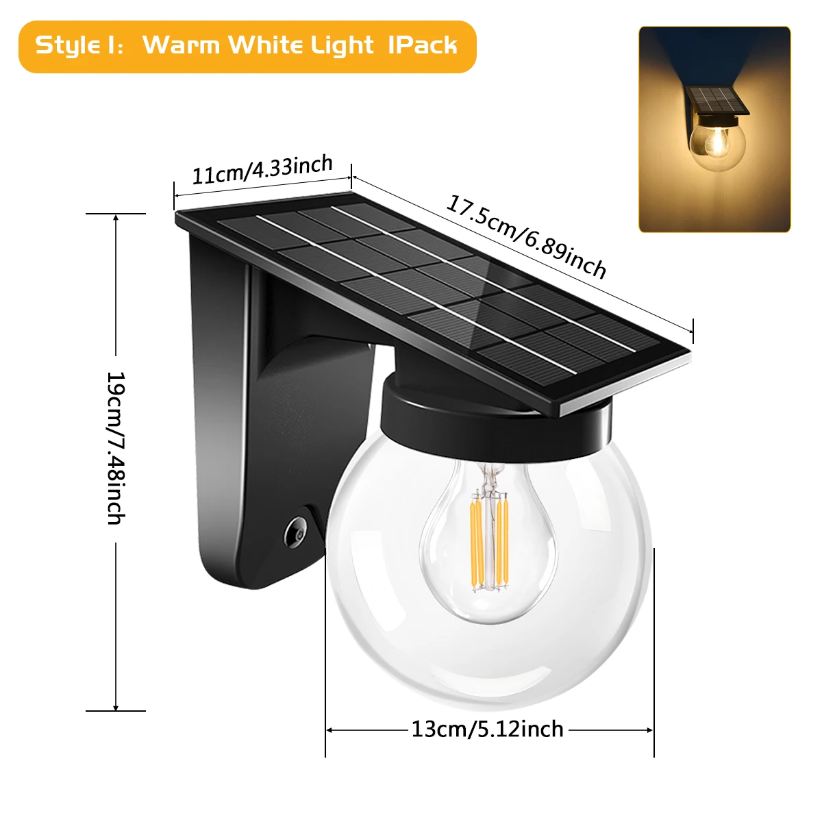 Landscape Lamp E27 Bulb Light Solar Lighting Wall Lamp Waterproof Landscape Street Garage Garden Pathway Porch Granary Outdoor