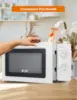 CHEF 0.6 Cubic Foot Microwave with 6 Power Levels, Small Microwave with Grip Handle, 700W Countertop Microwave with 3 5