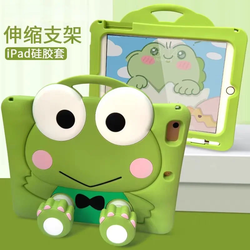 Children's Silicone Tablet Protective Case with Kerokerokeroppi Design