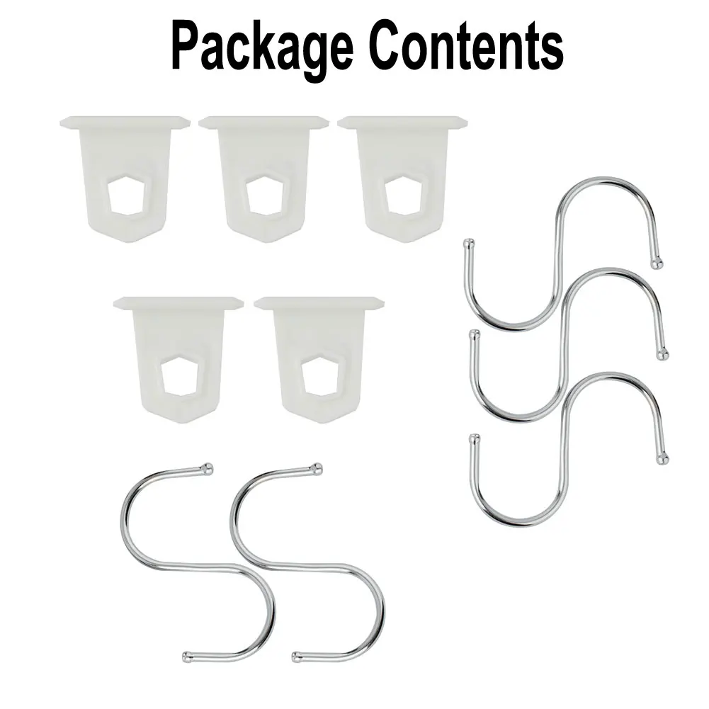 5 Pack Awning Rail RV Hook Ring White With Stainless Steel S Hooks For Motorhome Caravan Hanger Other Vehicle Parts Accessories heavy duty metal retractable badge holders carabiner keychain key ring id card holder 28 3inch reinforced steel wire cord