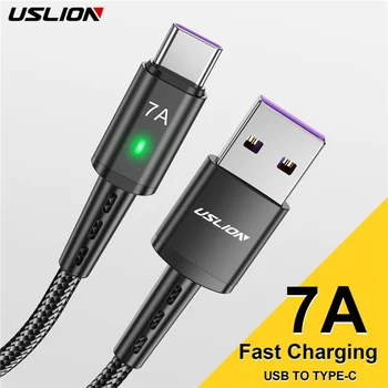 삼성 S22 S20 샤오미 mi 12 용 USB C 타입 케이블 와이어, 휴대폰 고속 충전, 데이터 코드 케이블, 7A