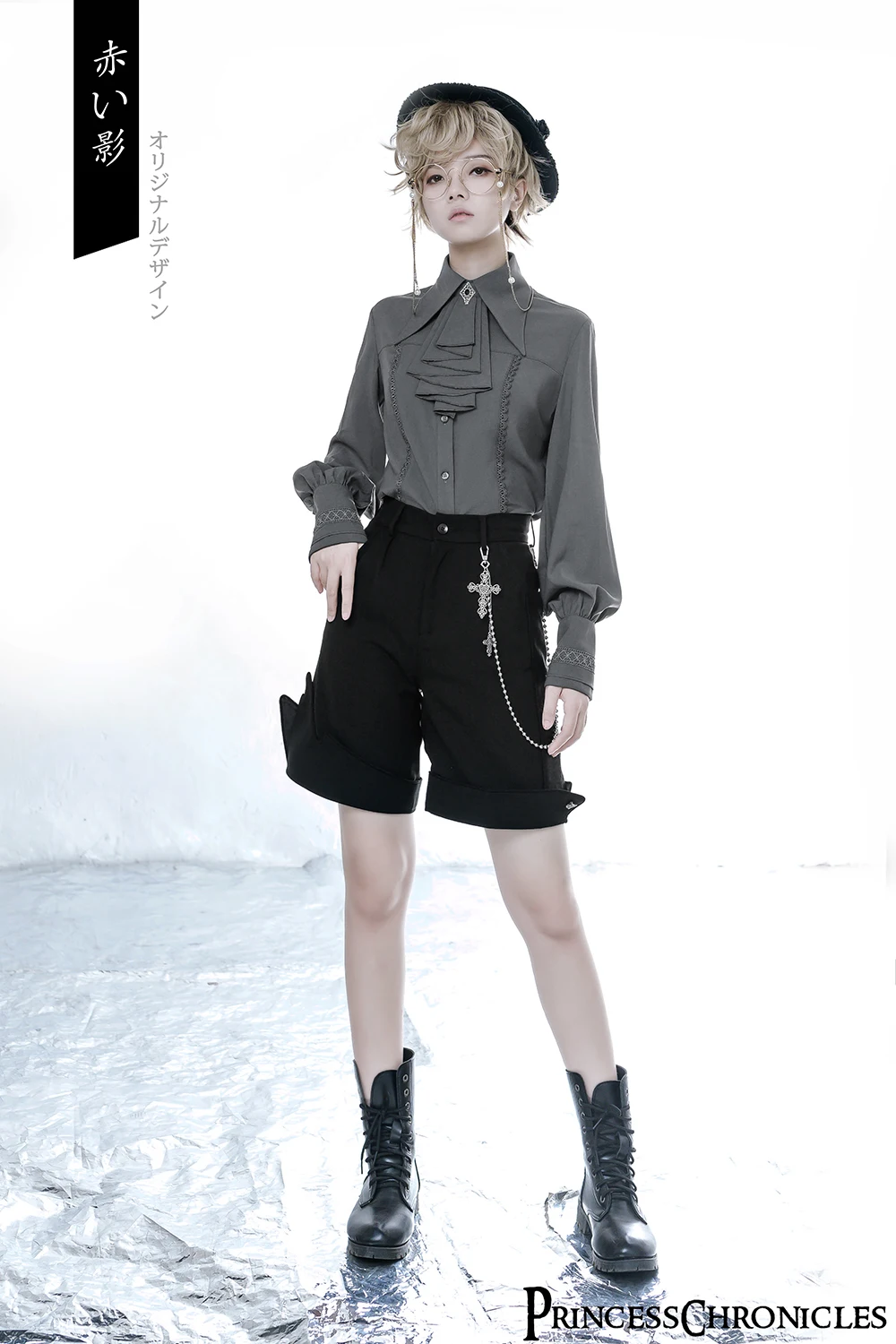 Red Shadow Ouji Lolita Retro Little Prince Lolita Straight Suit Irregular Shorts for Unisex by Princess Chronicles~Pre-order