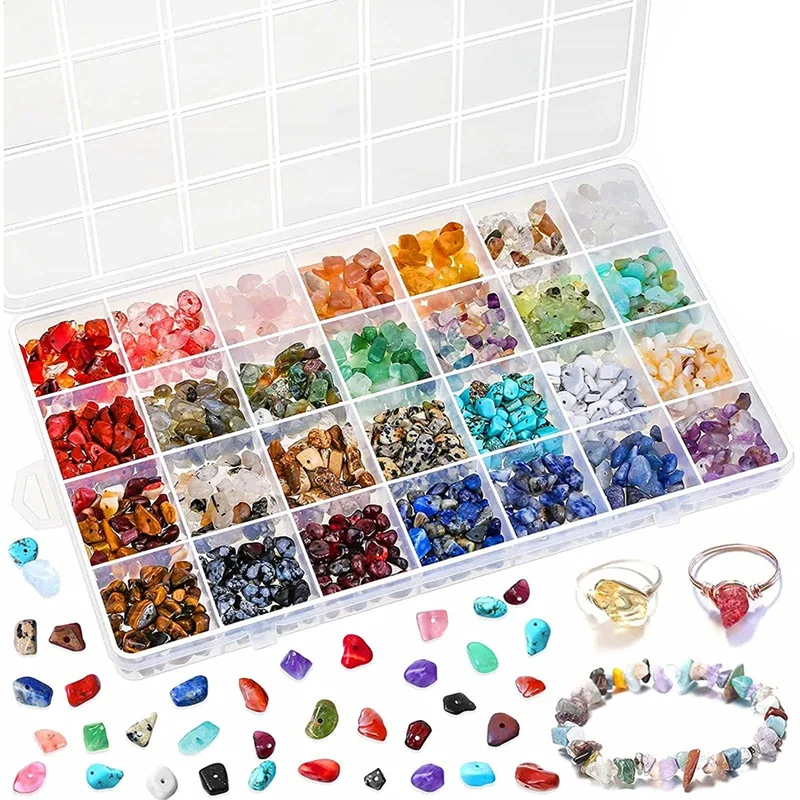 

Изготовление хрустальных бусин, 28-цветные Кристальные чипы и бусины из драгоценных камней, в пластиковой коробке, используется для изготовления колец и ювелирных изделий