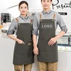 Customizable Canvas Aprons with Your Logo For Business Work Apron Cafe, BBQ,Nail,Bakery Kitchen Chef Waitress Unisex With Pocket 1