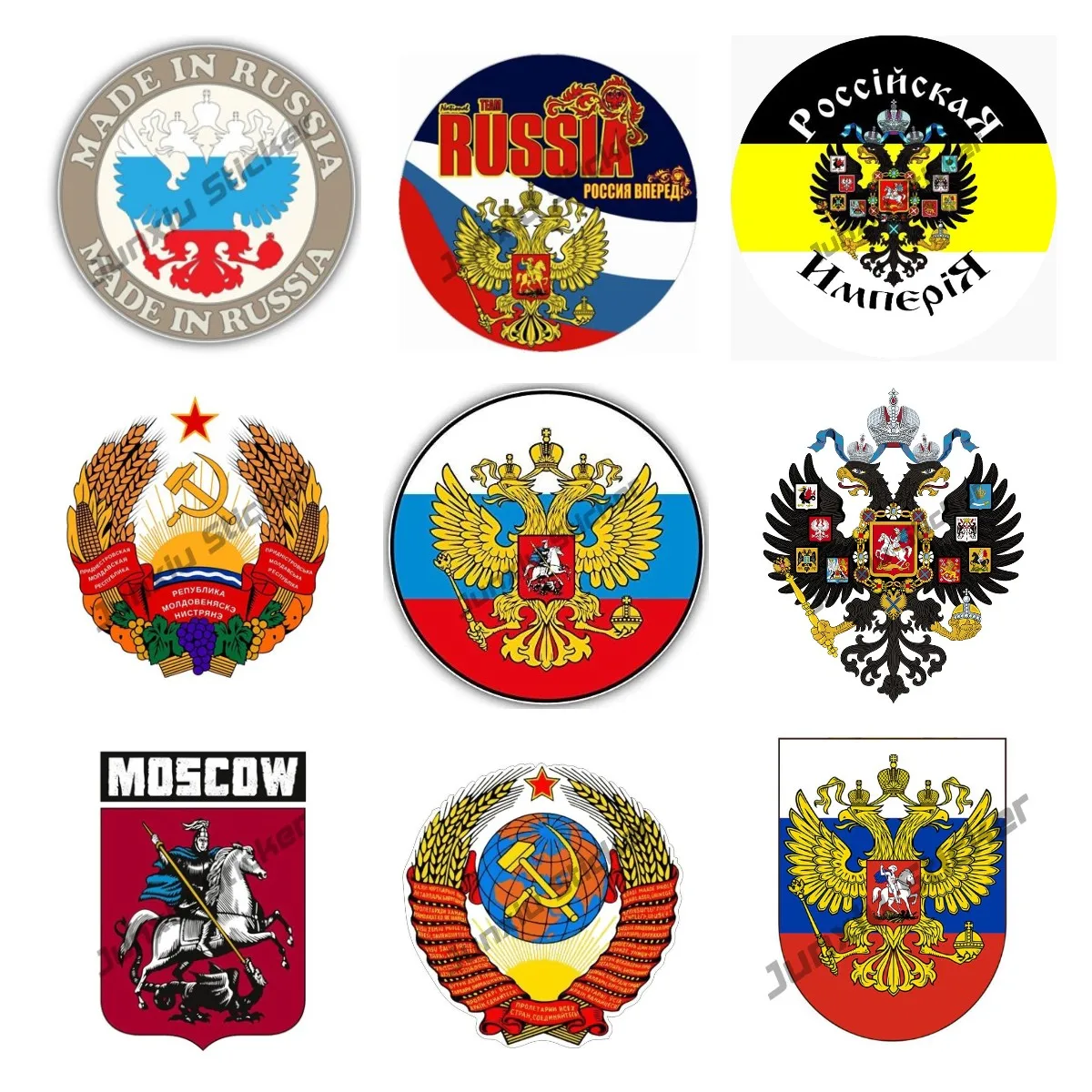 Federazione Russa Mosca Aquila Emblema Decalcomania In Vinile Russo Due Teste Bandiera Aquila Adesivo Decalcomania Impermeabile Decorazione Auto Kk13C