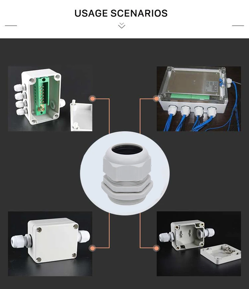 Waterproof Cable GlanId IP68 PG16 19 21 25 293648Wire Cable CE White Waterproof Nylon Plastic Gland Connector High Quality