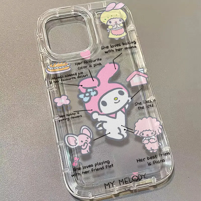 thumbnail image 1 of Funda transparente para Xiaomi Redmi Note 12 Turbo 12S 11 11S 10 10S 9 9S 8 Pro 12C 10C 10X 9T 9A, funda de dibujos animados de Hello Kitty Melody, 1 of 5
