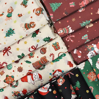 Tissu imprimé bonhomme de neige de noël, 0.5m/1m/5m, pour coudre une housse de canapé, tablier, rideau, nappes, tissus décoratifs de noël 1