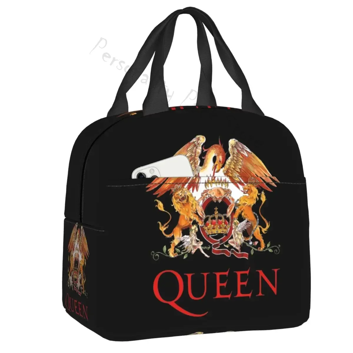 

Rock Band Queen Thermal Insulated Lunch Bag Women Portable Freddie Mercury Lunch Box for Work School Travel Picnic Food Bags