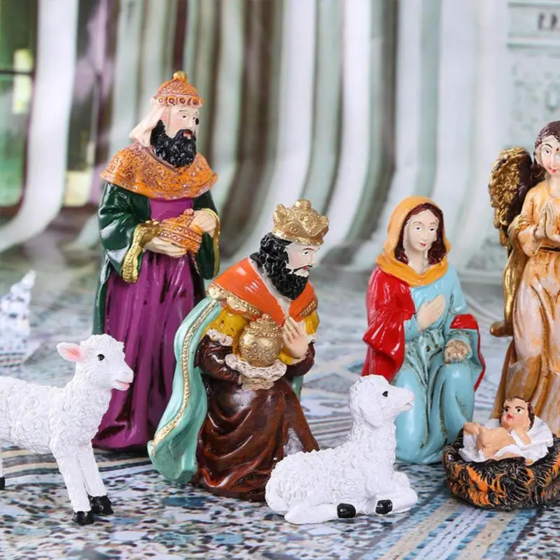 Crèche De Noël Springos - Figurines De Noël - 10 Pièces