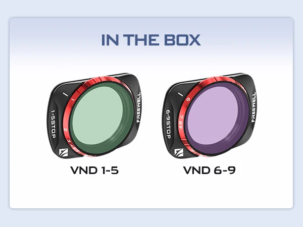 Freewell VND Filters 2-Pack Variable ND Filter 1-5 Stop, 6-9 Stop for DJI Osmo Pocket 3 Profession Photography Accessories 6