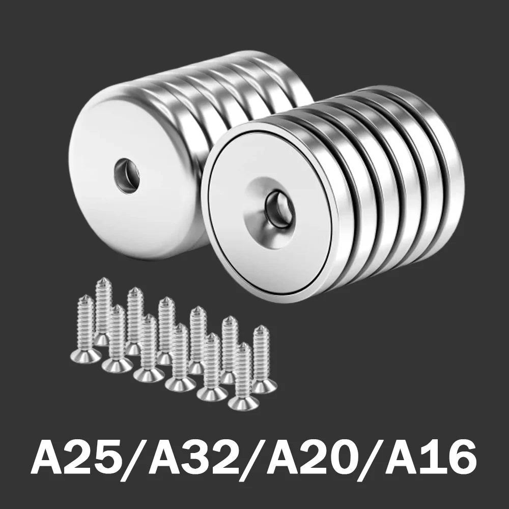 Runde Magnete im A25/A32/A20/A16, versenktes Loch, weit verbreitet in Kühlschränken, Lagerwerkzeugen, Whiteboards und Snackaufbewahrung