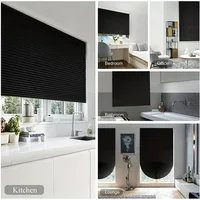 Self-Adhesive Pleated Blind High Shading Non-Woven Window Shade Bathroom Kitchen Balcony Zebra Blackout Curtain 4