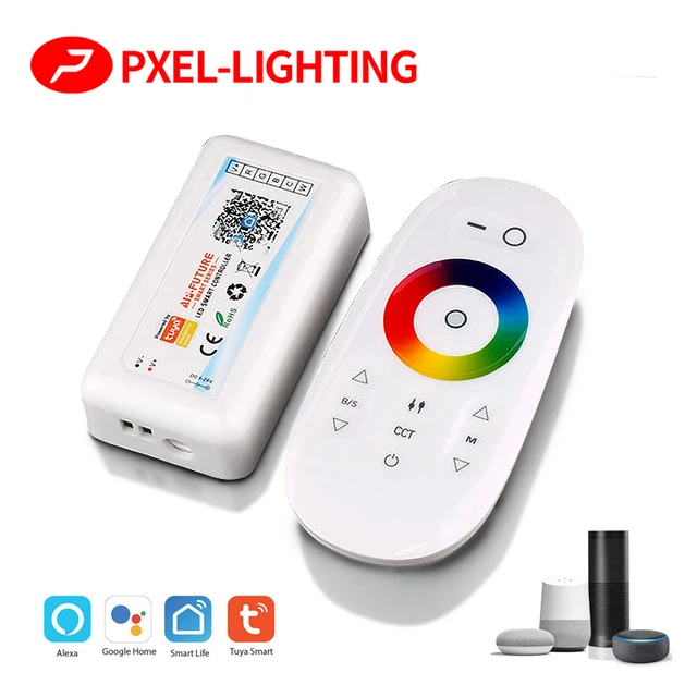  Controlador WiFi LED, tira de luz LED RGB Control de voz de  Alexa y Google Home, controlador inteligente inalámbrico WiFi con  aplicación gratuita a través de iOS o Android Smartphone 