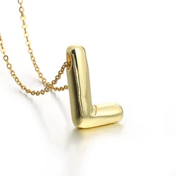 AENSOA Gold Plated Chunky Alphabet Balloon Necklace (L)