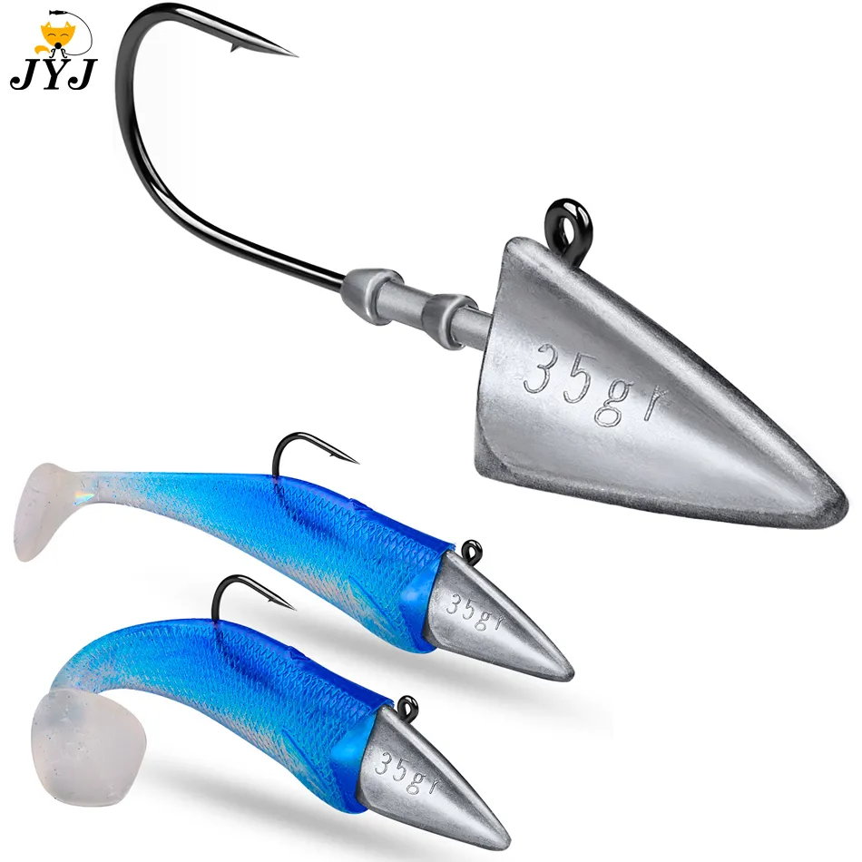 Triangle Head Hooks 7g 10g 15g 21g 28g 35g Ship type fishing hook soft worm  jig Lure Hook Jig Head Fishing Tackle Hooks