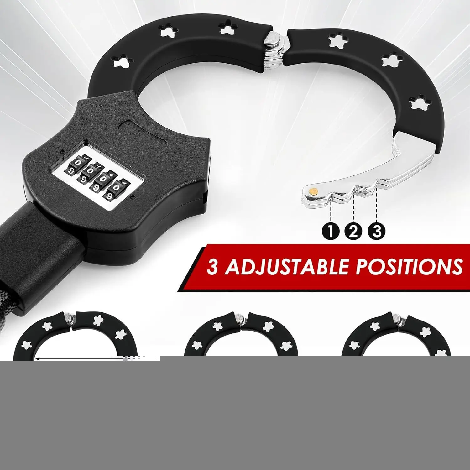 Security Locks Chain Link Handcuff Lock 93cm Lang E Scooter Lock with Combination Code w/ 3L Waterproof Bag Black