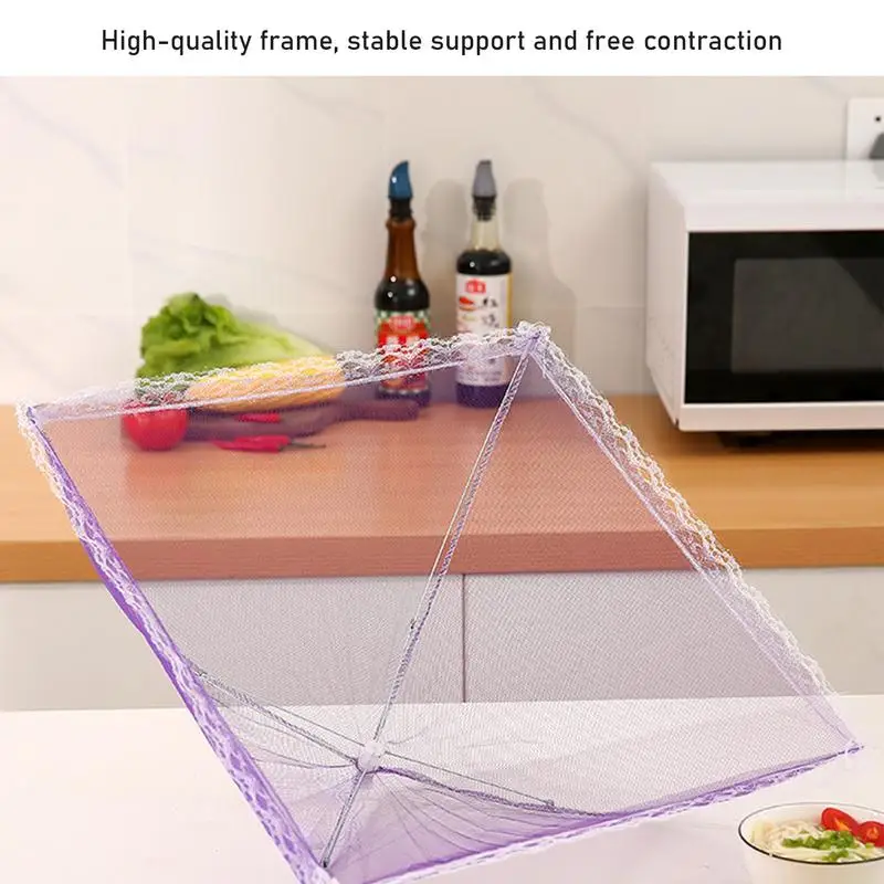 Food Cover for Outdoors Foldable Durable Food Lids for Bowl Plate Anti Mosquito Pop-Up Cover Umbrella Meal Vegetable Fruit