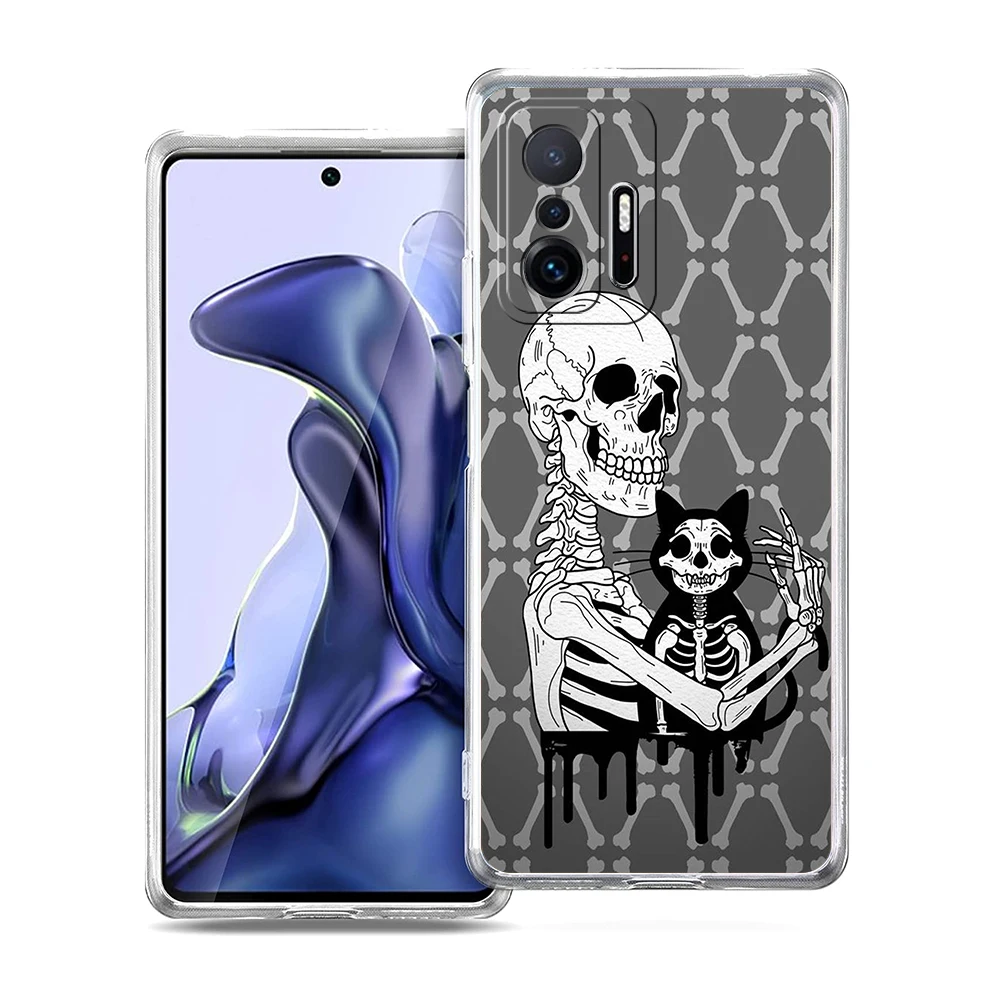 Red Love Skeleton Diagram Transparent Phone Case
