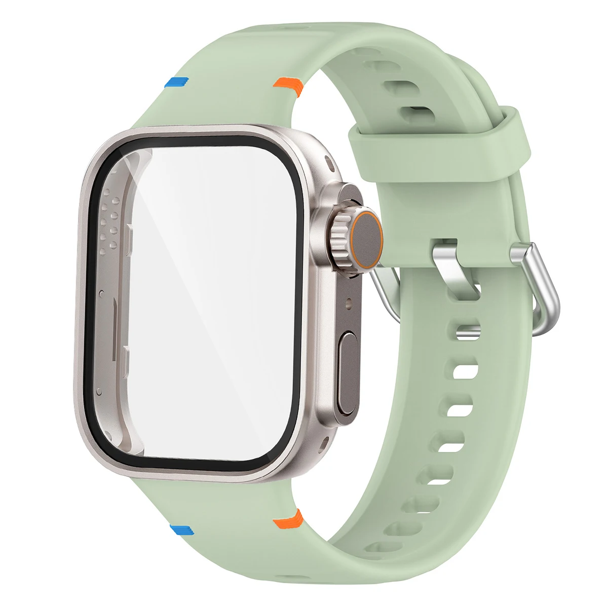 Versatile Protection Bundle: Silicone Sport Band, Full Cover Case & Tempered Glass Film