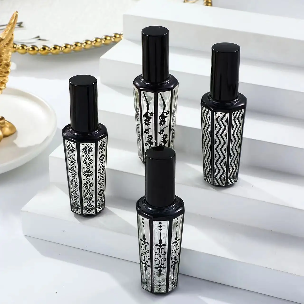 Custom logo 10PCS perfume bottle glass tube anodized spray perfume sub bottle makeup water replenishing spray bottle