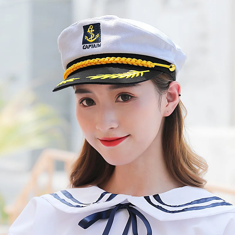 Adult Yacht Sailor Captain Hat Adjustable Men's and Women's Party Hat Makeup Ball Dressing Event Excellent Stylish Accessories