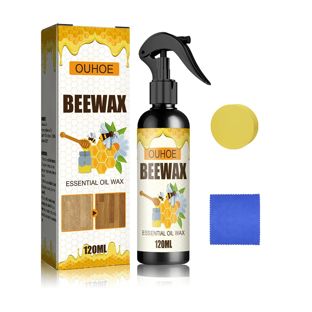 Furniture Solid Wood Care Beeswax Spray Waterproof Multipurpose Wear Resistant for Wooden Furniture Floors 120ml,wood care wax spray