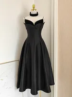 IEQJ-فساتين حريمي مخملية فرنسية بحمالة خصر عالي ، نحيف ، سوينغ كبير ، فستان سهرة متين ، ملابس جديدة ، 3WQ8778 ، 2023 1