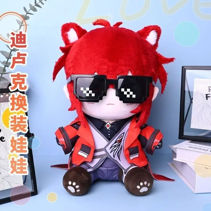 

Anime Game Genshin Impact Diluc Kawaii Cosplay Plushies Dolls Diluc Sitting Change Suit Dress Up Clothing Plush Soft Stuffed Toy