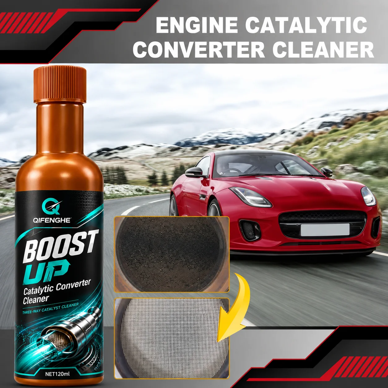 Detergente per Motori 120ml, Pulitore per Catalizzatore, Agente di Pulizia per Catalizzatore a 3 Vie, Rimuovi Carbonio per Carburatore Auto - Image 5
