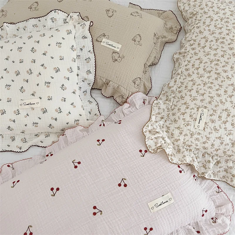 Baby Pillowcase Floral Cotton Muslin Newborn Pillow Case Pillow Cover for Baby baby pillowcase