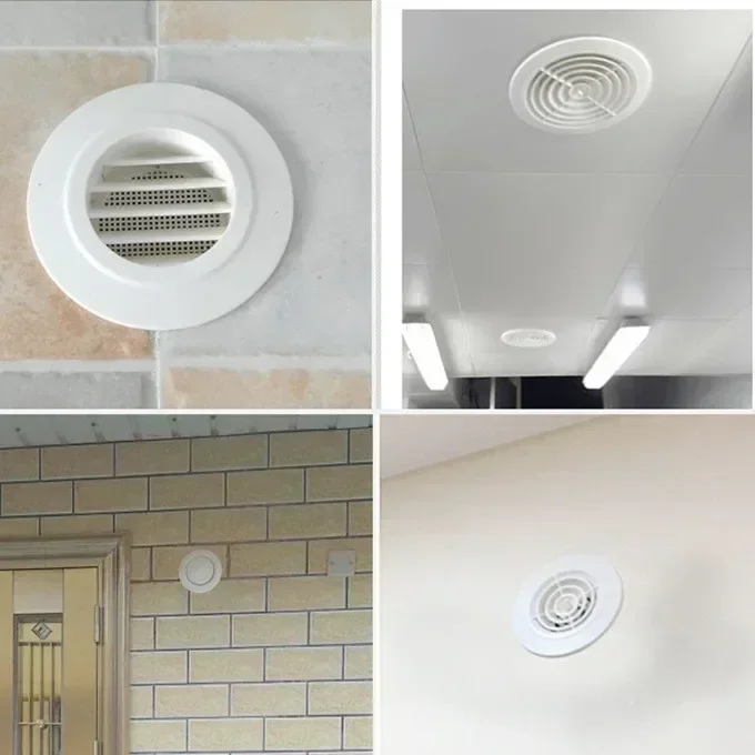 Adjustable Air Ventilation Cover Round Ducting Ceiling Wall Hole Air Vent Grille Louver Kitchen Bath Exhaust Wind Outlet System