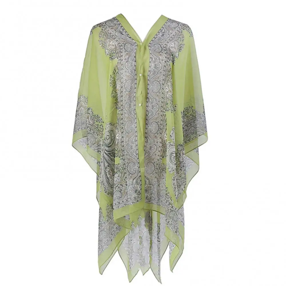 Woman Chiffon Blouse Fashion Women Scarf Shawl Printed Sunscreen Sun Shawl Beach Soft Loose Bikini Cover Tops sunscreen shawl silk scarf shawl