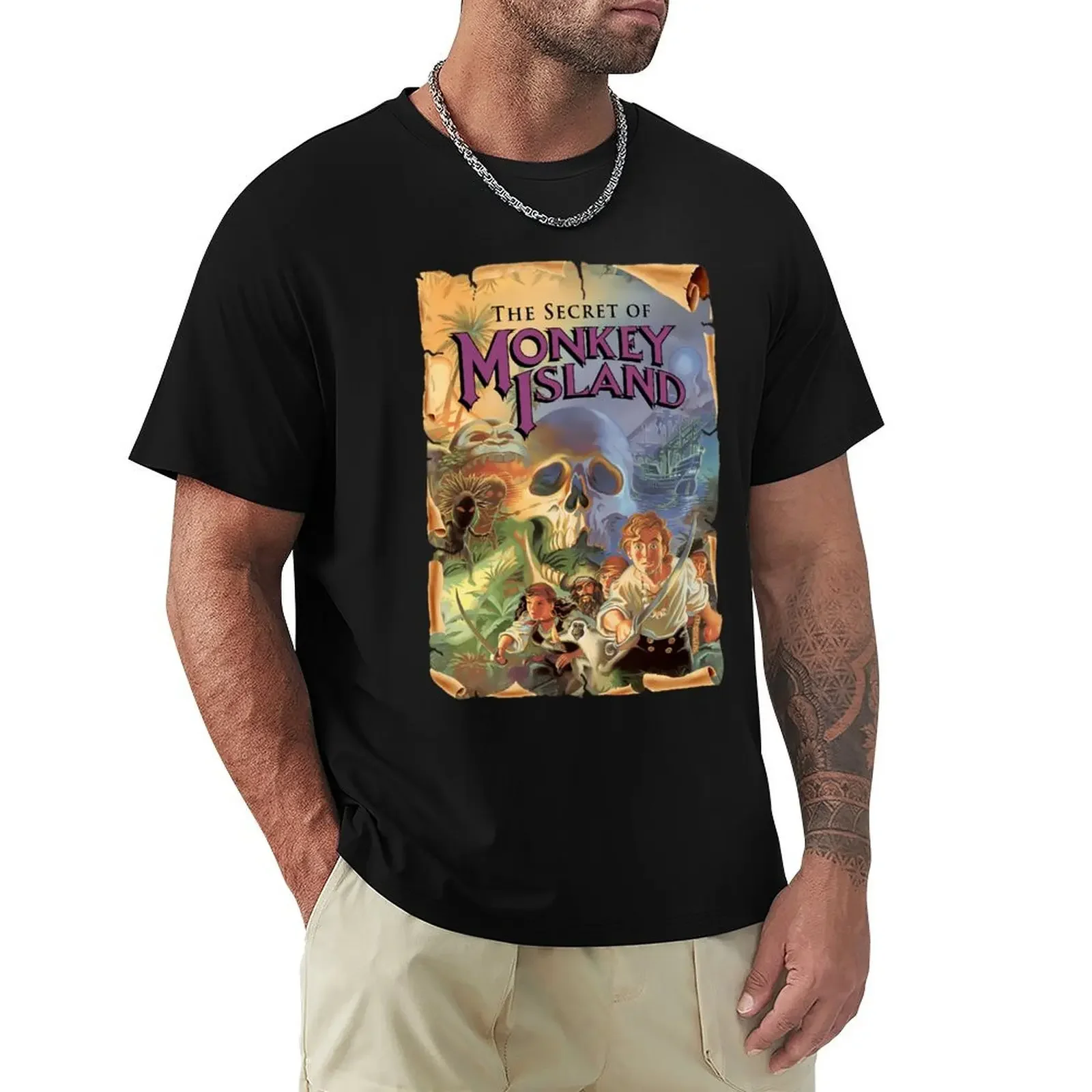 Il Segreto Di Monkey Island \ T T-Shirt Top Hippie Clothes Magliette Grafiche Da Uomo
