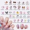 50pcs Mini Leopard Hello Kitty Nail Charms 3D Leopard Print Ribbon Bow DIY Accessorie Pochacco Fashion Sanrio Cartoon Nails Deco 6
