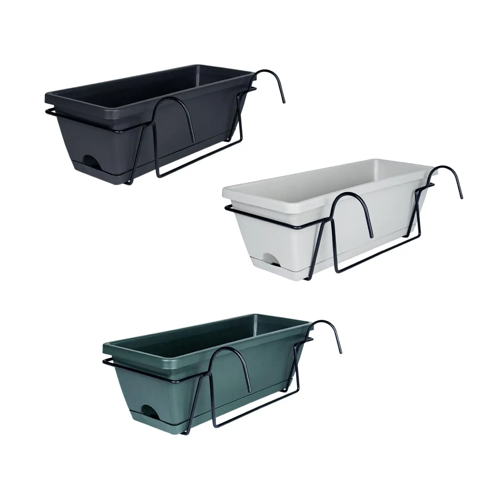 

Window Box Planter Hanging Flower Pot Vase Vegetable Planter Balcony Planter for Railing for Deck Outside Indoor Outdoor Garden