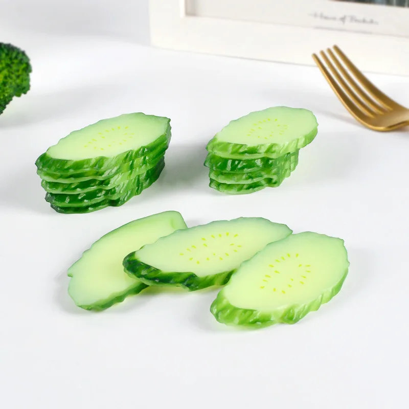 Simulation Cucumber Fake Vegetable Fruit Artificial Cucumber Slices Home Decoration Kitchen Photography Props Fake Food